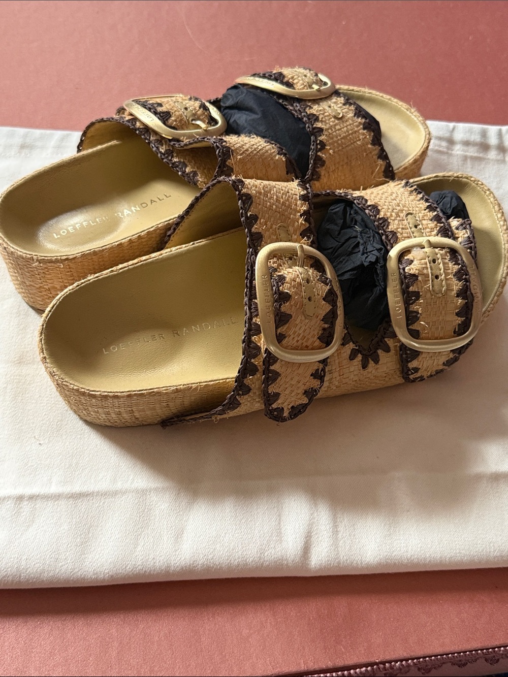 💛 Loeffler Randall Theo 40MM Cotton-Blend Platform Sandals - Picture 4 of 10